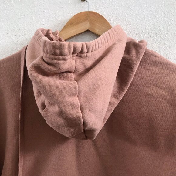 ALO YOGA Peak Elbow Cut Out Crop Hoodie Sweatshirt in Mauve Size Medium - Picture 4 of 9